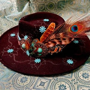 Beautiful black and turquoise hat